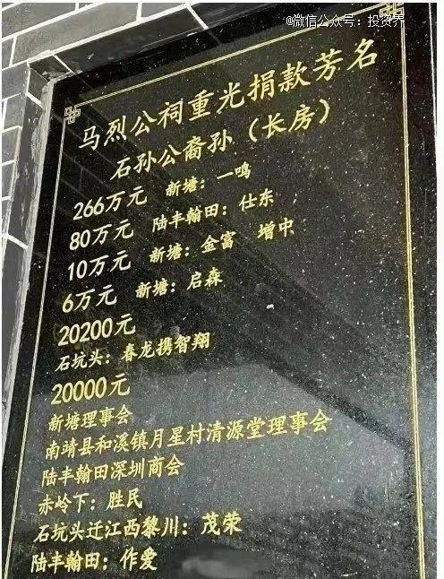 张一鸣，给老家捐建祠堂