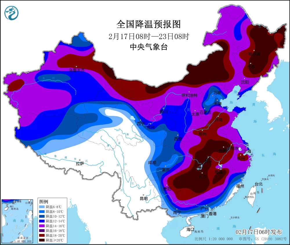 寒潮大风沙尘暴！中央气象台三预警齐发，部分地区降温幅度超20℃