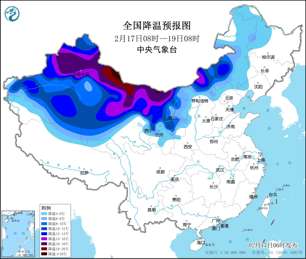 寒潮大风沙尘暴！中央气象台三预警齐发，部分地区降温幅度超20℃