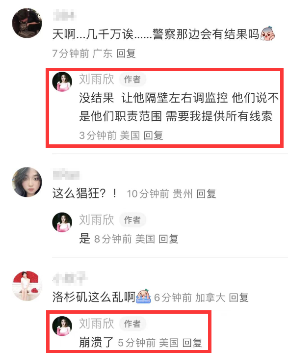 刘雨欣洛杉矶家被偷，自称损失达千万，现场画面曝光，曾出演步步惊心