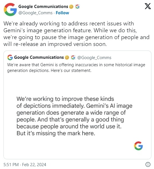 “多元文化”闹出笑话！谷歌暂停Gemini AI模型人像生成功能