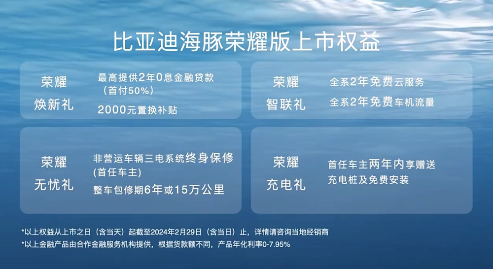 比亚迪海豚荣耀版上市 售价9.98-12.98万元