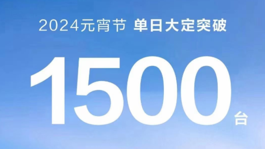 热卖！问界全车系在2024元宵节单日订单破1500台！