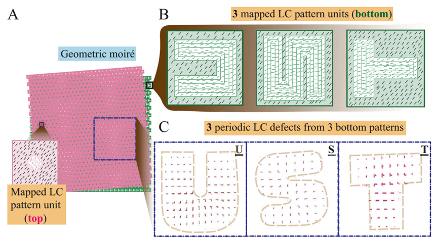 香港科大张锐/中科大彭晨晖合作《自然·通讯》：应用Moiré效应实现向列相液晶中拓扑缺陷结构的多样化设计
