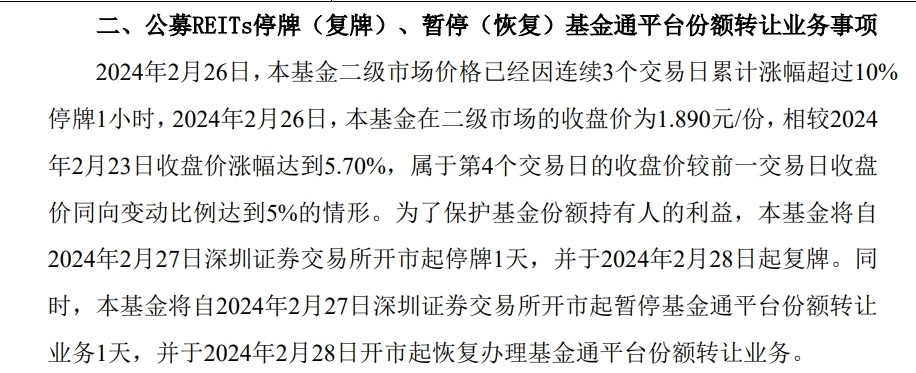 REITs冰火两重天！都临时停牌，有的因为大涨，有的是害怕大跌