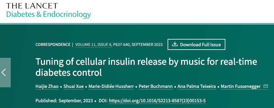 柳叶刀子刊：用音乐触发基因开关，激活胰岛素分泌，快速降血糖