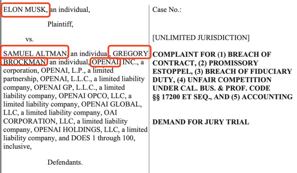 突发！马斯克状告OpenAI，称自己被骗惨了，要求赔钱、开源