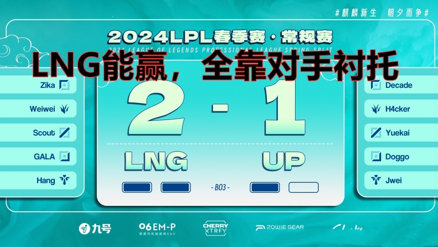 LNG激战三轮，力克UP！网友笑言：赢在对手衬托，幼麟威武！