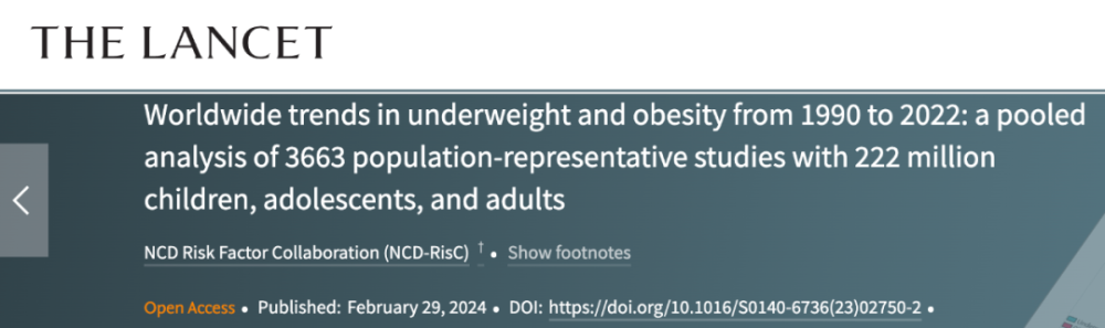 《柳叶刀》：全世界肥胖人数超10亿，中国儿童青少年肥胖率相当严重