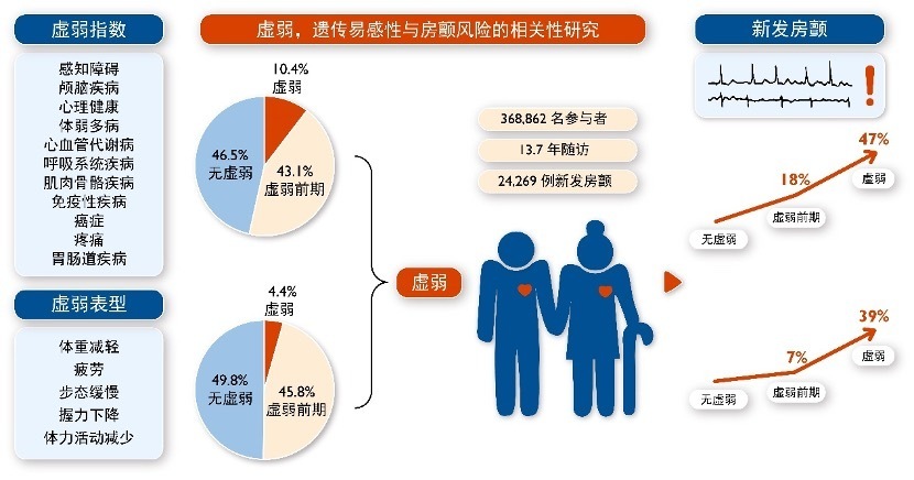 近37万人参与，最新研究表明人体虚弱新发房颤风险增47%