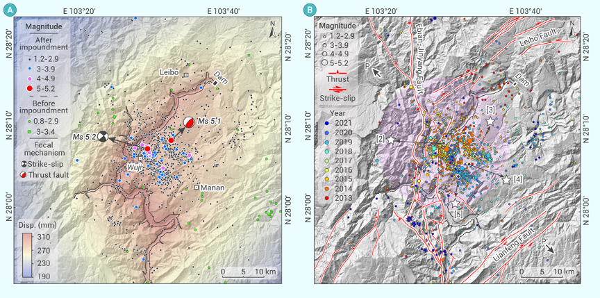 The Innovation Geoscience | 超大型水库蓄水导致的地壳变形及触发地震分布