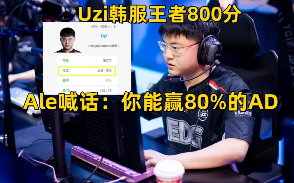 Ale喊话Uzi复出：你能赢80%的AD！小孩哥迎来首秀，沙皇全球禁用