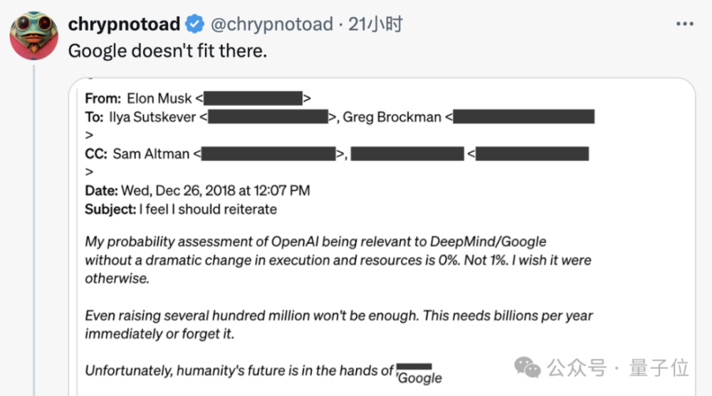 马斯克Ilya私密邮件被Claude破译，OpenAI打码信息公开