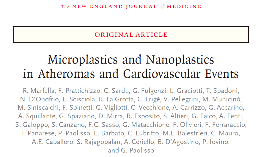 首个对人类有害证据！NEJM：微塑料已浸入人类血管，心脏病、中风和死亡风险高4.5倍