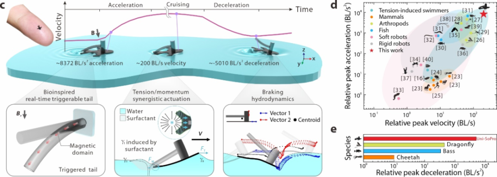华科大丁汉院士、吴志刚教授团队《自然·通讯》：超快、超敏捷昆虫尺度水面推进器