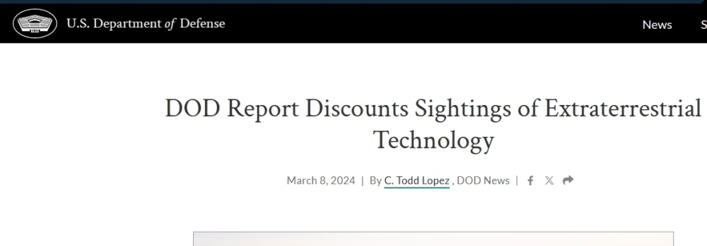 五角大楼UFO报告：没发现什么外星技术，政府也没有搞什么逆向工程