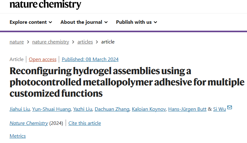 中科大吴思教授，最新Nature Chemistry！