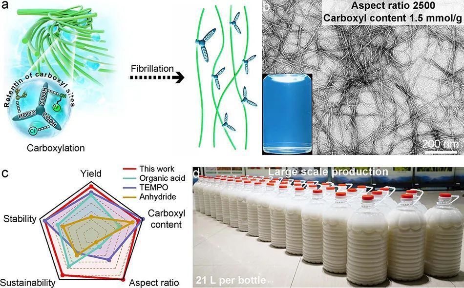 纤维素纳米纤维产率高达90.12%，科学家研发纳米纤维素制备新方法，已完成吨级量产