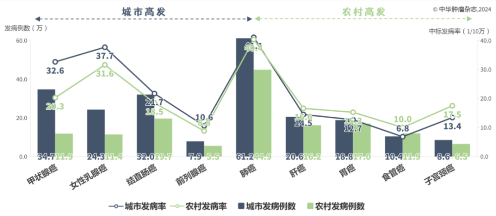 最新丨中国恶性肿瘤流行数据发布：肺癌占全部恶性肿瘤死亡的28.5%、在男女发病和死亡顺位中均居首位、超乳腺癌成女性第一大常见癌种