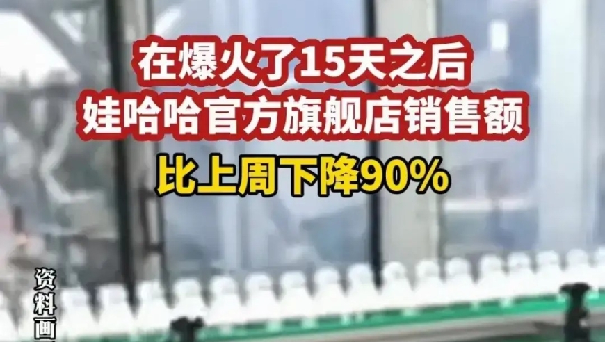 娃哈哈的月销量最近出现了变化。它之前是暴涨了23000%，但现在却骤降了90%。这是不是意味着它的销售量已经下滑了呢？