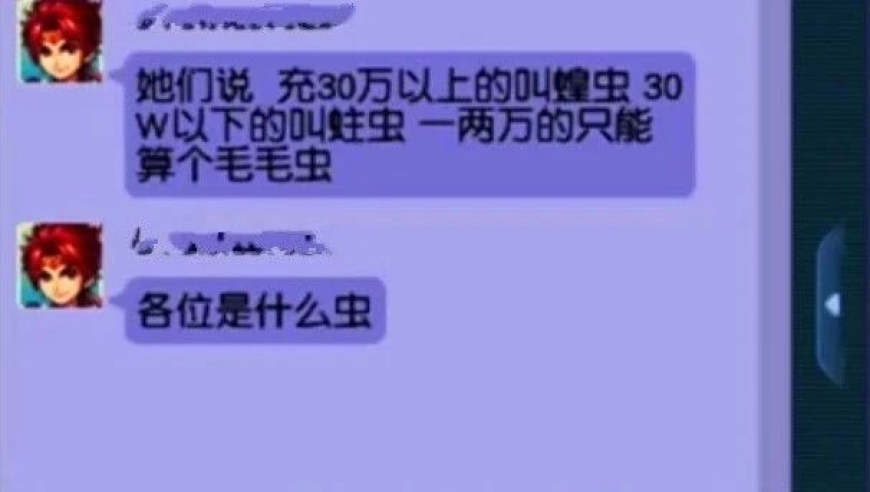 只有充值满30万方寸石的玩家，才能轻松驾驭游戏中的顶级大虫、丝织精灵等稀有角色，而不足万元的玩家仅可参与初级模式下的小虫作战，养家糊口与角色扮演不再遥远