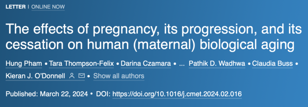 "颠覆性的新发现揭示：孕期加速生物学衰老现象并非源于过度肥胖，且产后激素水平可逆转妊娠期间积累的不良影响"