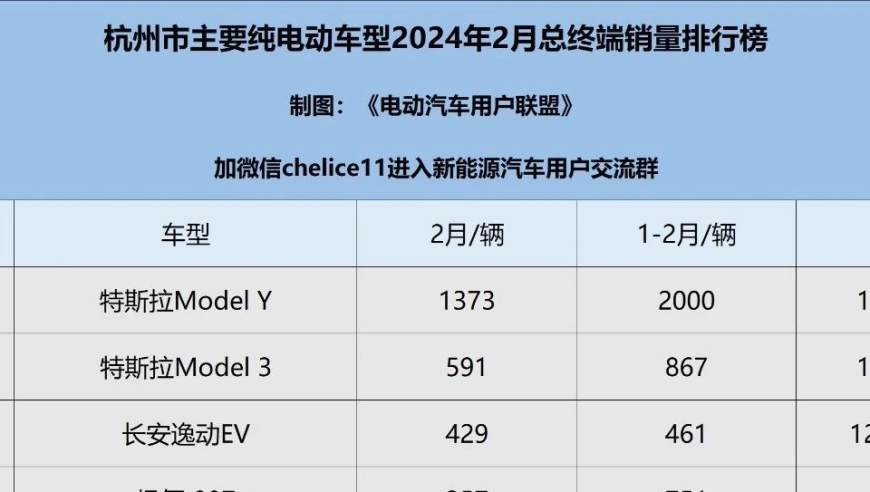 2024年2月：成都、重庆、杭州等15个新一线城市纯电车型终端销量排名解析——2023年度全国新能源汽车市场的最新动态与趋势分析