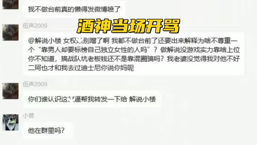 "前LPL女解说打拳狂怒谴责世界冠军：未尊重女性与酒神爆发激烈冲突"