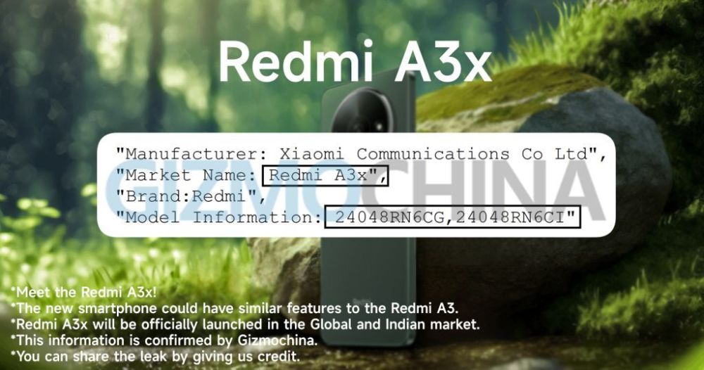 "小米 Redmi A3x 手机预计于 4 月发布"