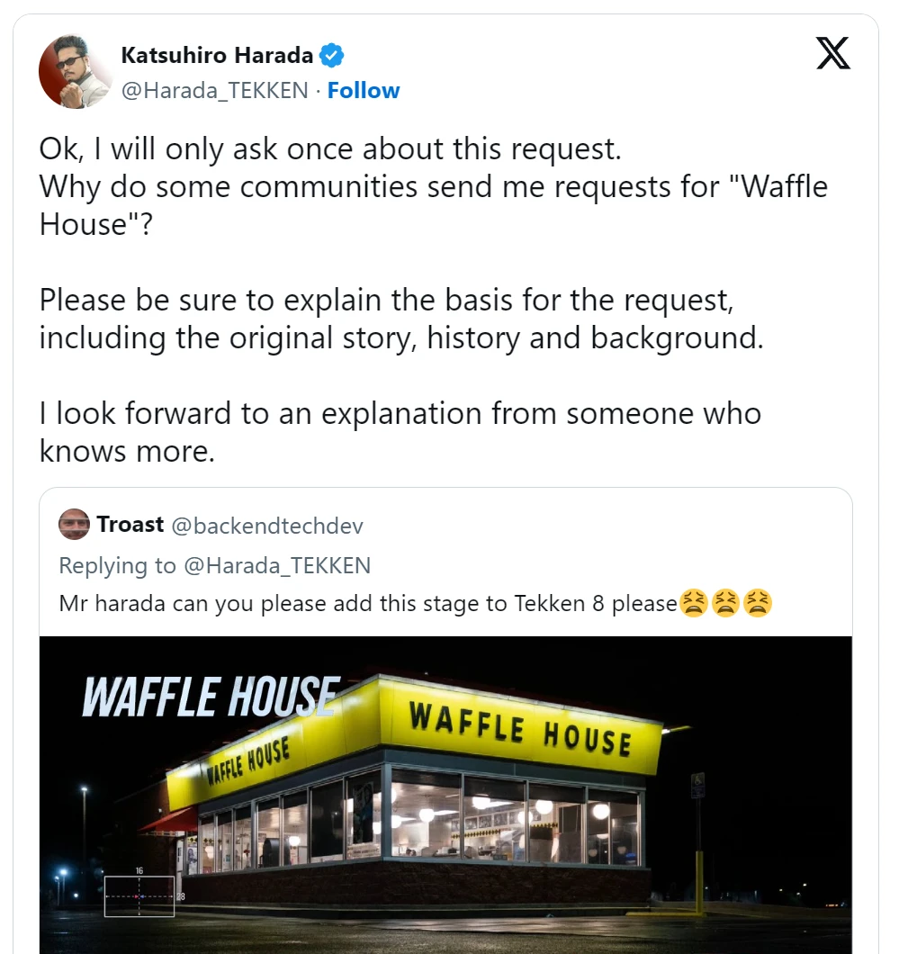 "《铁拳 8》监制详解为何如此受欢迎：网友热切期盼的‘Waffle House’究竟意味着什么？"