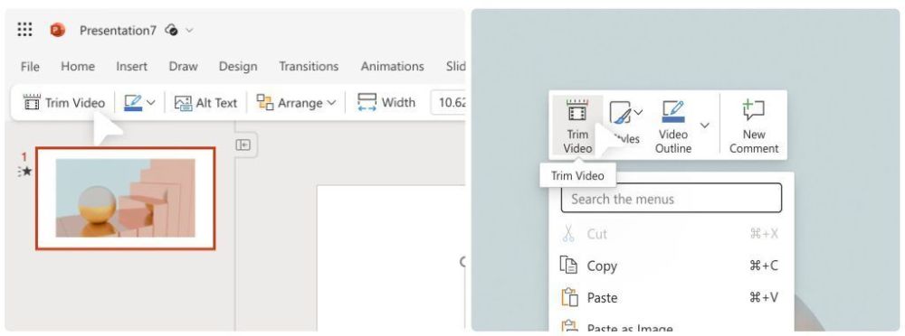 "新特性: 高级的网页版Microsoft PowerPoint，让你直接裁剪精彩视频"