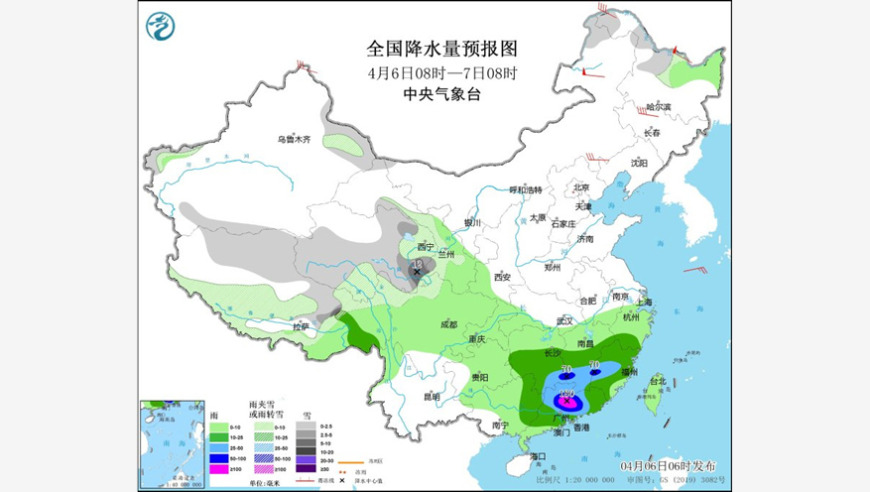 今明天：江南华南持续降雨，北方气温强劲升势明显