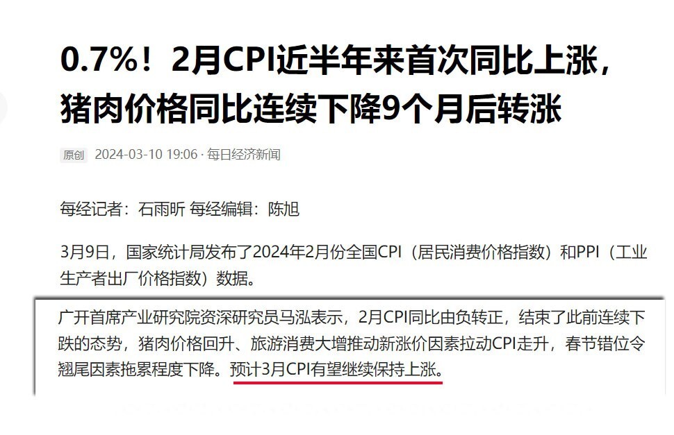 "春节提振后的物价走势：短暂反弹后又显疲软，预计接下来将面临更大压力"