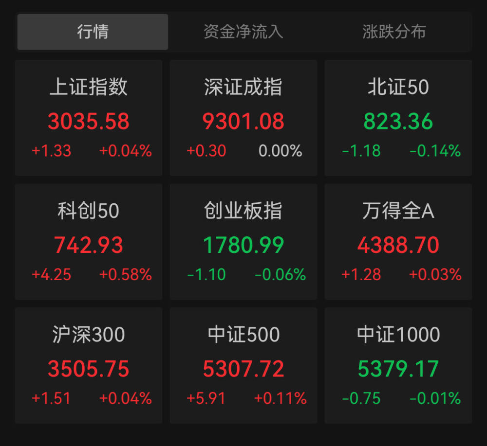 "强势反弹！中国股市周一开盘0.04%，资金面提振黄金概念再次活跃"