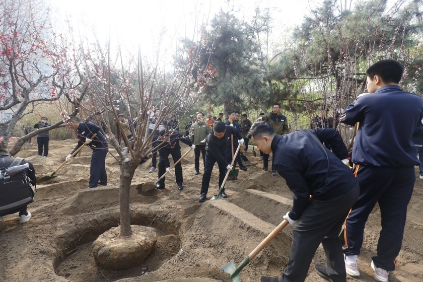 "东城党员志愿者：共植绿色新希望 - 我们与孩子们一起植树行动"