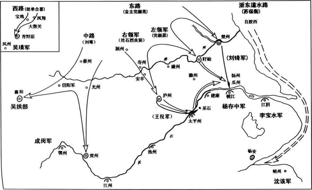 "金兀术黄天荡死里逃生：完颜亮瓜洲渡万箭穿身之战役的历史故事"