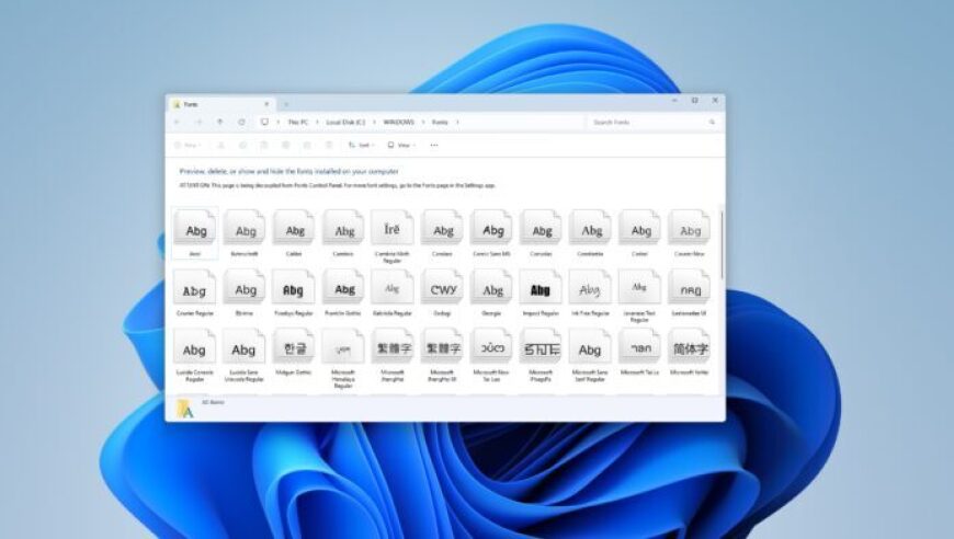 Win11 控制面板字体功能：全新「字体」设定接管即将到来