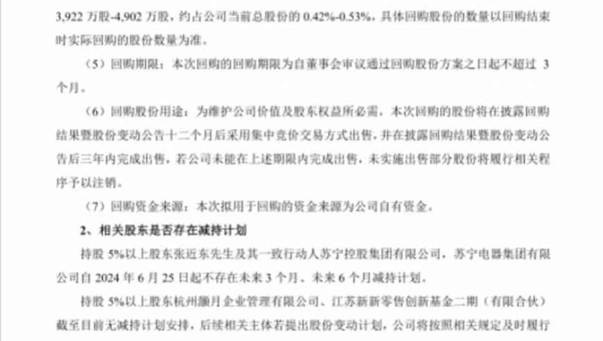 苏宁易购预计将回购完成不少于8000万，股价逼近1元区，苏宁易购宣布回购计划