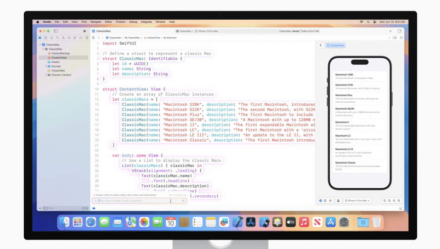 Xcode 16 Beta 4 发布：集成无内存限制的Mac系统补全功能