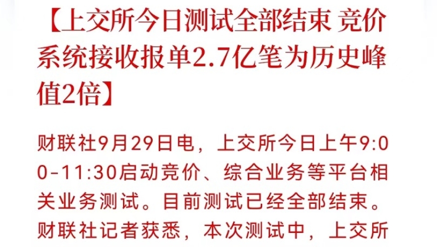 分析师密切关注：上交所全网测试最新进展及最受关注细节解析