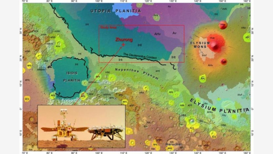 中国祝融号火星车揭示：火星岩石可能源自35亿年前的海洋