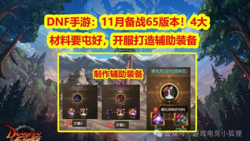 DNF手游11月战力升级必备：4大材料准备充足，新手打造全套辅助装备攻略