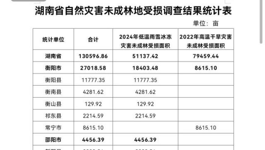 湖南千余亩林宝宝遭受灾害严重 形成生态修复新挑战，2025年目标实现全面恢复生机