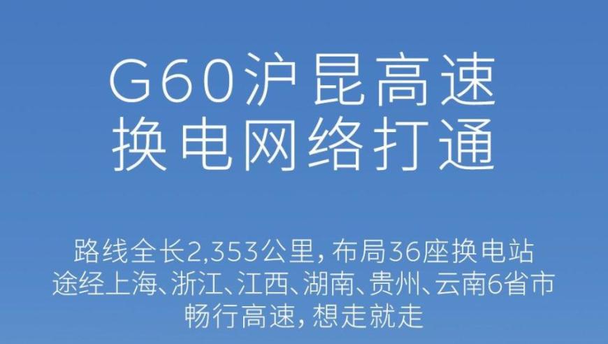 蔚来汽车在沪昆高速实现全面布局，高速公路换电站数量已突破900座！