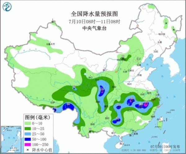 盛夏级雨带袭击中东部：未来几天将出现大范围暴雨预警