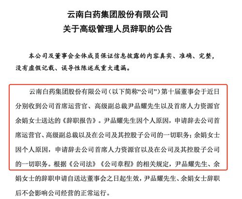 云南白药连跌五日：年薪千万原董事长被指操纵高层