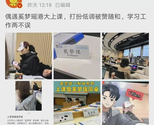 网友亲眼目睹奚梦瑶赴港大学攻读企业管理课程，学费让人感叹