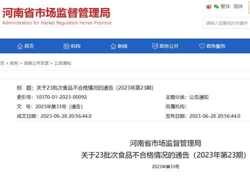 河南通报23批次不合格食品：详细解读与应对措施