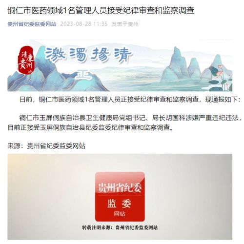 贵州省卫生健康委员会一把手近期接受审查：疫情援助期间提拔原因曝光