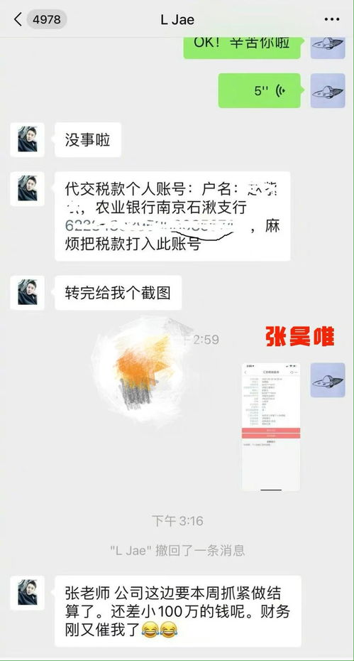 张昊唯晒出税务记录，自证清白并报警应对猎艳事件